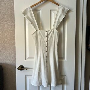 Forever 21 White Button-Down Ribbed Dress